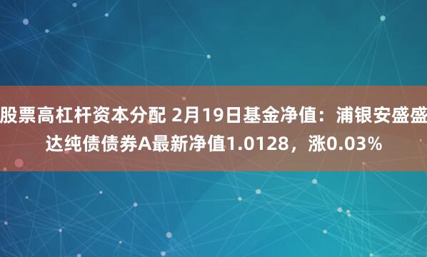 股票高杠杆资本分配 2月19日基金净值：浦银安盛盛达纯债债券A最新净值1.0128，涨0.03%