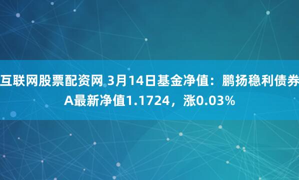 互联网股票配资网 3月14日基金净值：鹏扬稳利债券A最新净值1.1724，涨0.03%